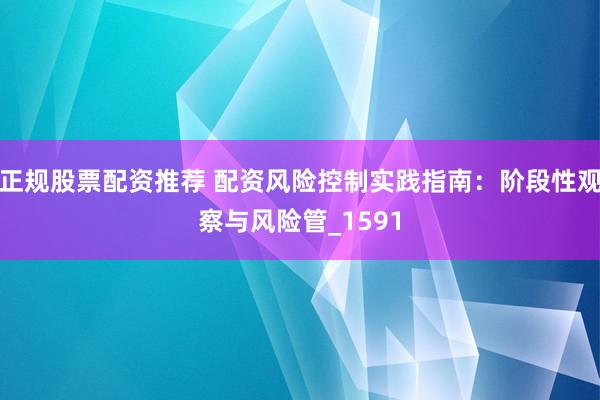 正规股票配资推荐 配资风险控制实践指南：阶段性观察与风险管_1591
