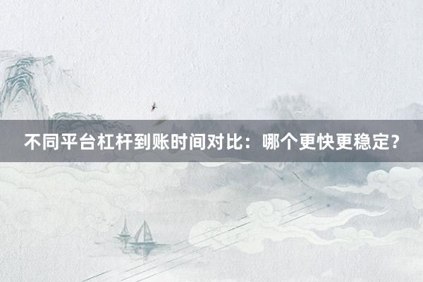 不同平台杠杆到账时间对比：哪个更快更稳定？