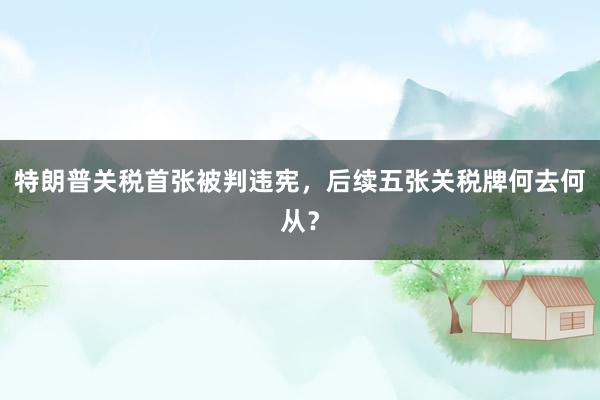 特朗普关税首张被判违宪，后续五张关税牌何去何从？
