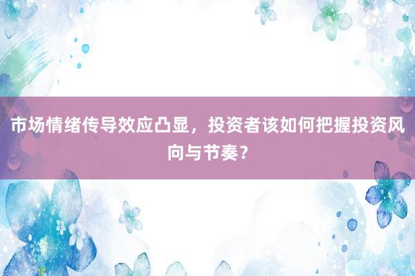 市场情绪传导效应凸显，投资者该如何把握投资风向与节奏？