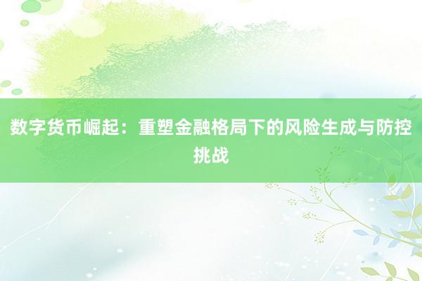 数字货币崛起：重塑金融格局下的风险生成与防控挑战