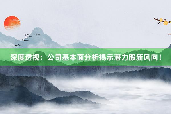 深度透视：公司基本面分析揭示潜力股新风向！