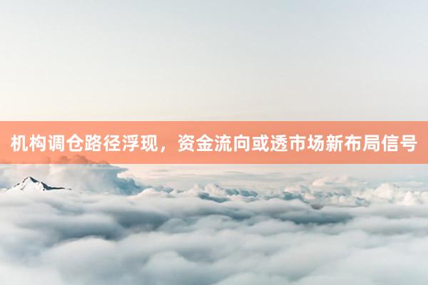 机构调仓路径浮现，资金流向或透市场新布局信号