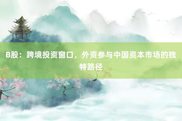 B股：跨境投资窗口，外资参与中国资本市场的独特路径