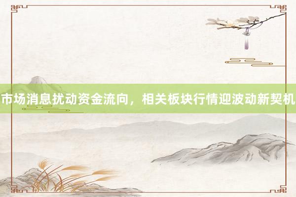 市场消息扰动资金流向,相关板块行情迎波动新契机