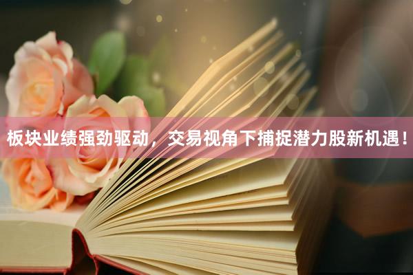 板块业绩强劲驱动，交易视角下捕捉潜力股新机遇！