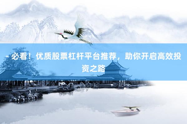 - 必看！优质股票杠杆平台推荐，助你开启高效投资之路