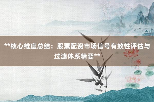 **核心维度总结：股票配资市场信号有效性评估与过滤体系精要**
