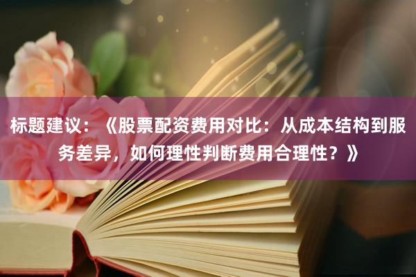 标题建议：《股票配资费用对比：从成本结构到服务差异，如何理性判断费用合理性？》